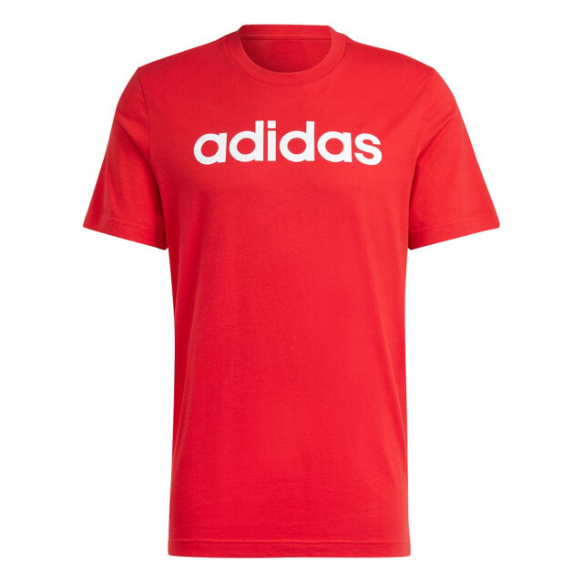 Adidas Heren essentials linear geborduurd logo single jersey t-shirt UTPP4352_red large