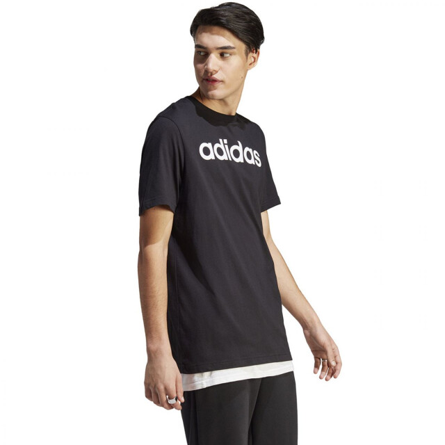 Adidas Heren essentials linear geborduurd logo single jersey t-shirt UTPP4352_black large