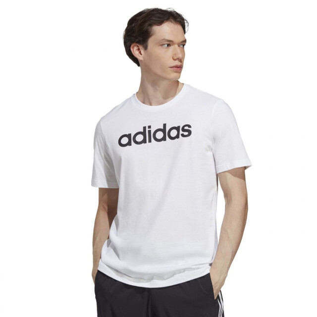 Adidas Heren essentials linear geborduurd logo single jersey t-shirt UTPP4352_white large