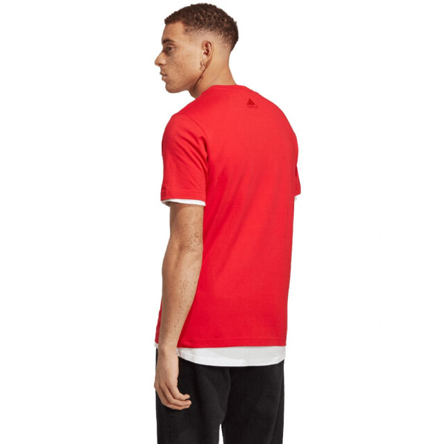 Adidas Heren essentials linear geborduurd logo single jersey t-shirt UTPP4352_red large