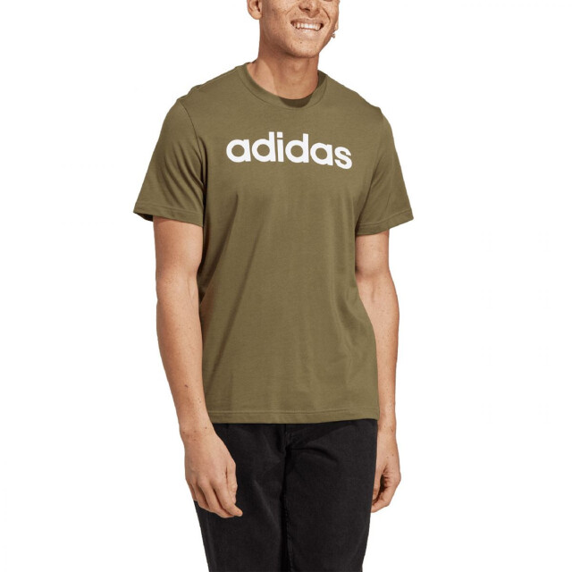 Adidas Heren essentials linear geborduurd logo single jersey t-shirt UTPP4352_brown large