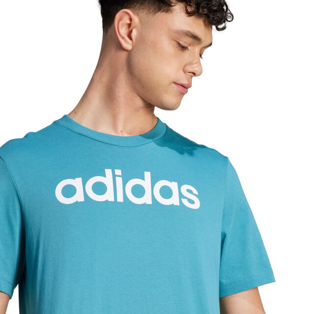 Adidas Heren essentials linear geborduurd logo single jersey t-shirt UTPP4352_blue large