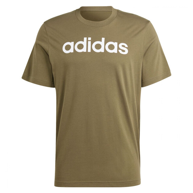 Adidas Heren essentials linear geborduurd logo single jersey t-shirt UTPP4352_brown large
