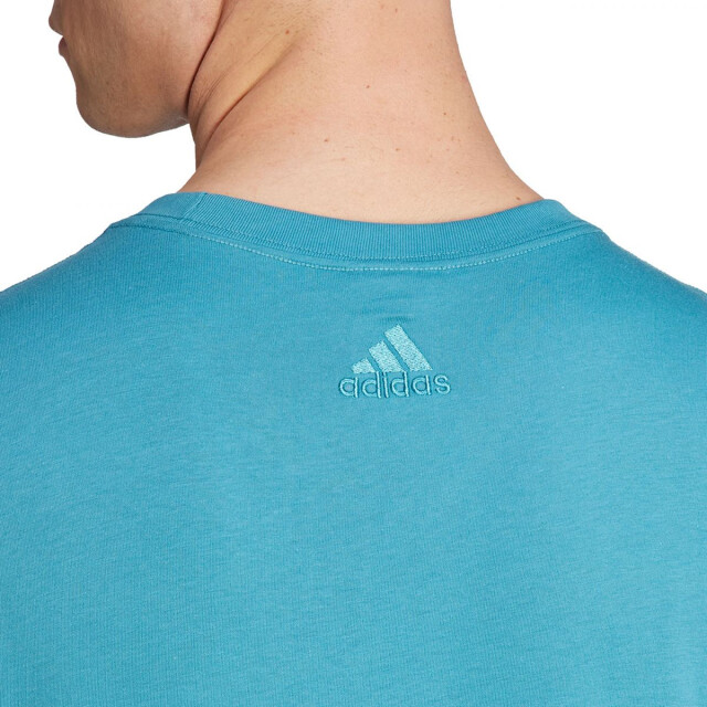 Adidas Heren essentials linear geborduurd logo single jersey t-shirt UTPP4352_blue large