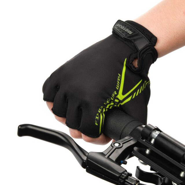 Meteor Volwassen unisex mx12 fietshandschoenen met contrastdetail UTPP4030_blackneonyellow large
