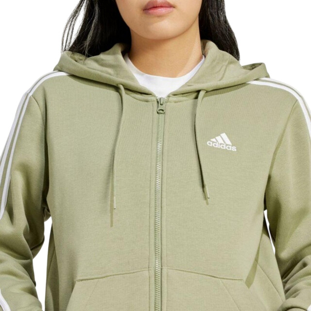 Adidas Dames essentials 3 stripes fleece full zip hoodie UTPP3551_green large