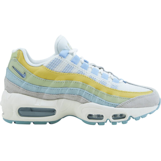 Nike Dames air max 95 suede trainers UTPP3578_whitebluegreenyellow large