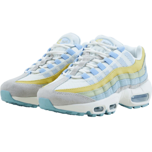 Nike Dames air max 95 suede trainers UTPP3578_whitebluegreenyellow large