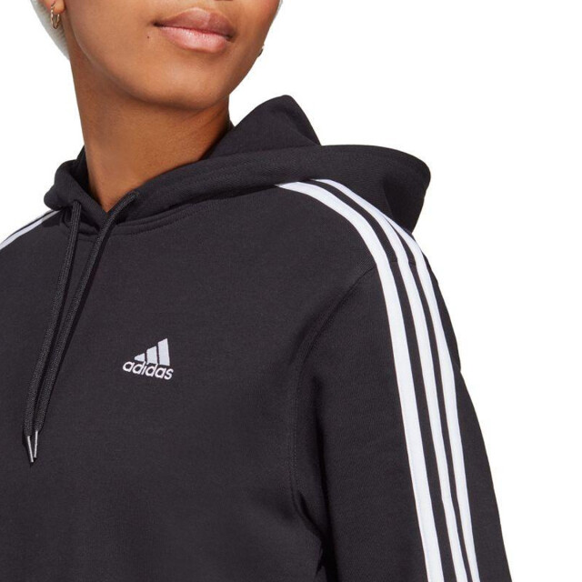 Adidas Dames essentials gestreepte french terry korte hoodie UTPP3142_black large