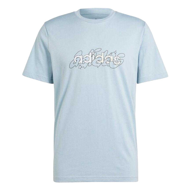Adidas Heren lineair grafisch geïllustreerd t-shirt UTPP2974_blue large