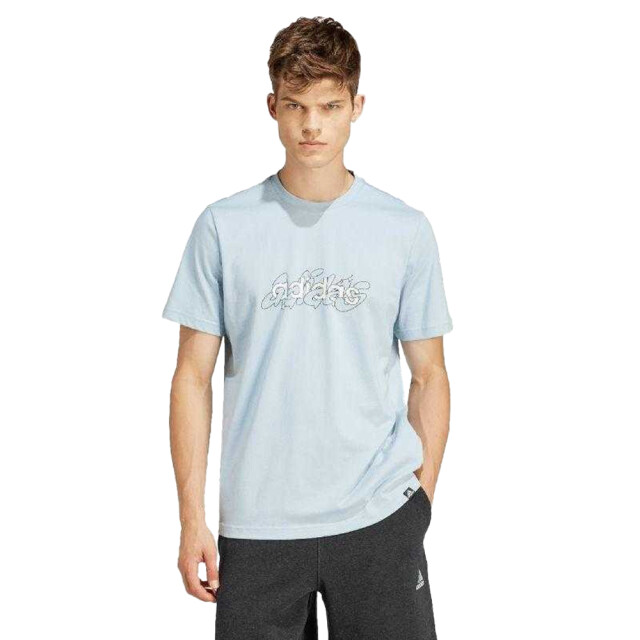 Adidas Heren lineair grafisch geïllustreerd t-shirt UTPP2974_blue large