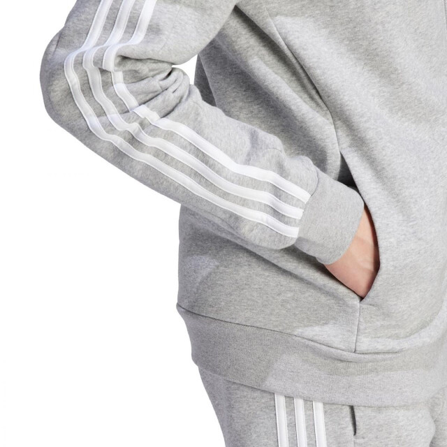 Adidas Heren essentials 3 stripes fleece full zip hoodie UTPP2908_greysilver large