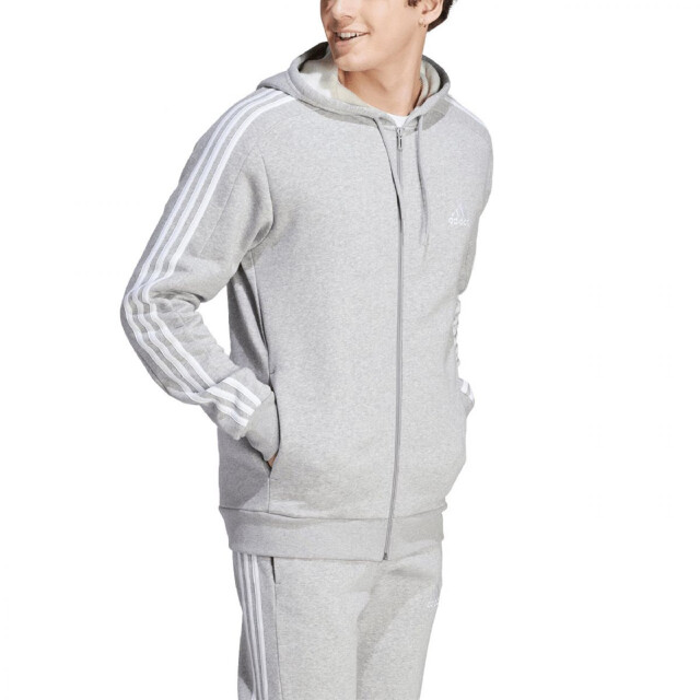 Adidas Heren essentials 3 stripes fleece full zip hoodie UTPP2908_greysilver large
