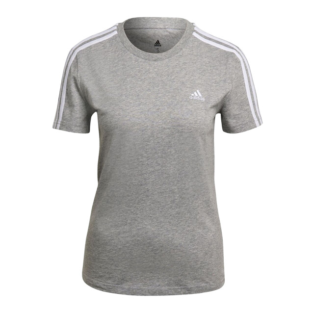 Adidas Dames essentials slim t-shirt met logo UTPP252_mediumgreywhiteheather large