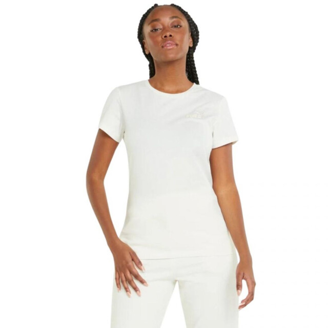 Puma Dames essential geborduurd t-shirt UTPP1966_beige large