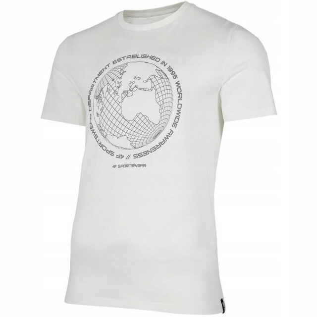 4F Heren globe t-shirt UTPP1740_white large