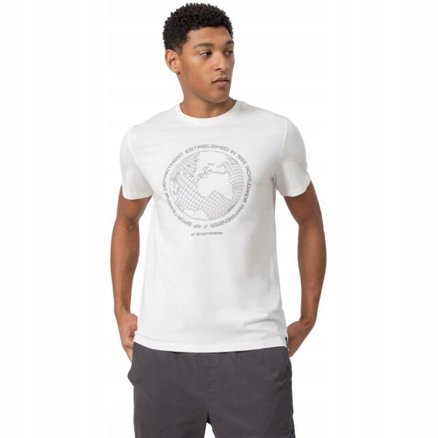 4F Heren globe t-shirt UTPP1740_white large