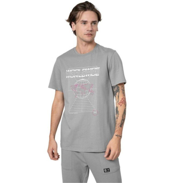 4F Heren globe t-shirt UTPP1747_lightgrey large
