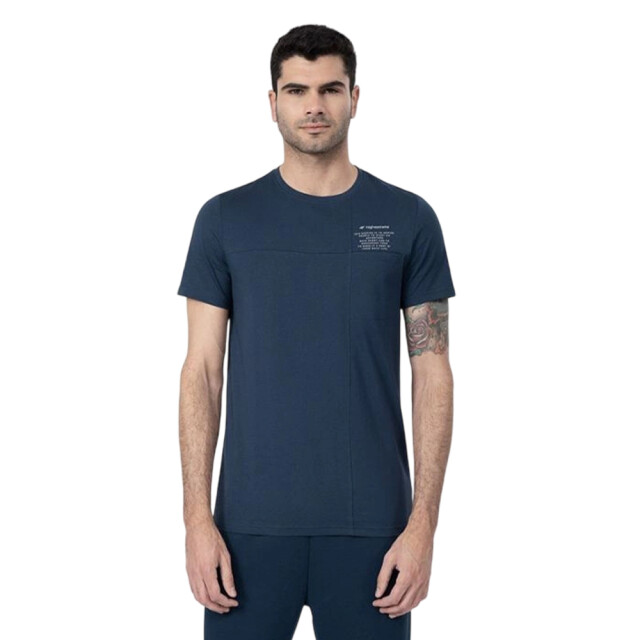 4F Heren bedrukt normaal t-shirt UTPP1538_navyblue large