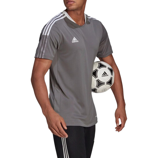 Adidas Heren tiro 21 trainingsshirt UTPP1309_greywhite large