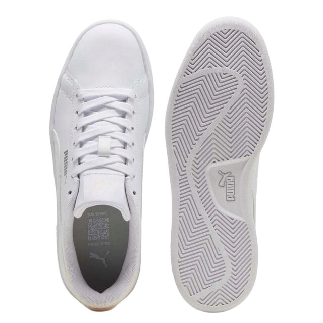 Puma Heren smash 3.0 grain leather trainers UTPP6935_white large