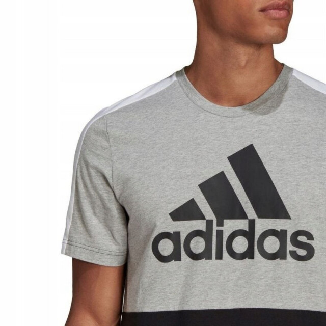 Adidas Heren essentials colour block single jersey t-shirt UTPP685_blackgrey large