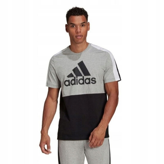 Adidas Heren essentials colour block single jersey t-shirt UTPP685_blackgrey large