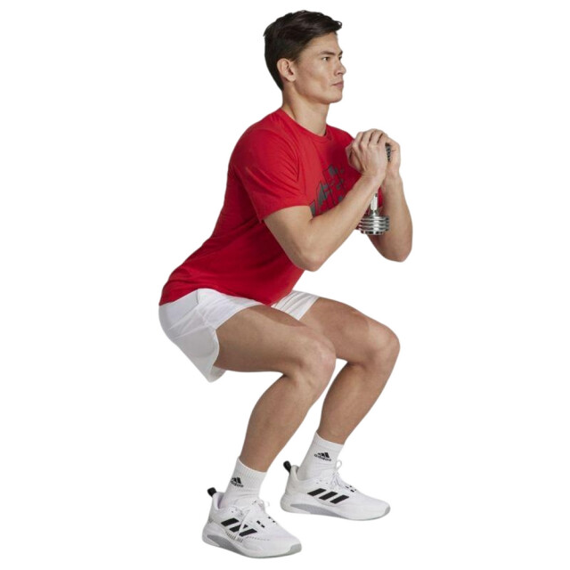 Adidas Heren train essentials seizoensgebonden grafisch t-shirt UTPP5486_red large