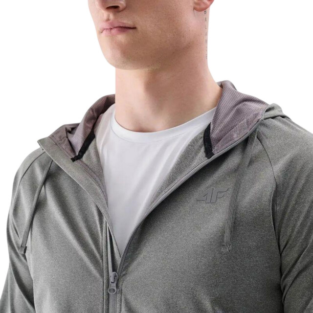 4F Heren wss25tfswm512 hoodie met volledige rits UTPP5413_grey large