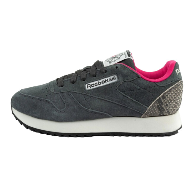 Reebok Dames classic ripple slangenleer ecologisch leren trainers UTPP5155_greypink large
