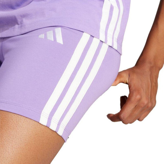 Adidas Dames essentials 3 streepjes hoge taille biker shorts UTPP5332_violet large