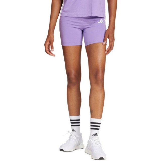 Adidas Dames essentials 3 streepjes hoge taille biker shorts UTPP5332_violet large