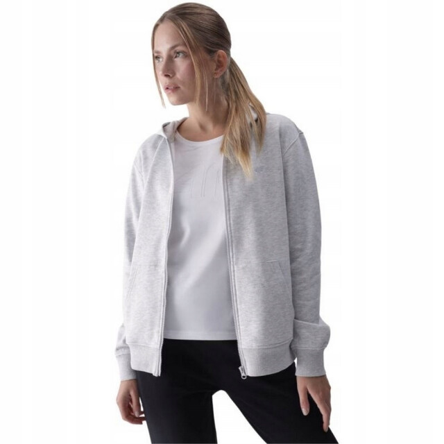4F Dames wmm00tswsf1467 hoodie met volledige rits UTPP5017_coollightgreymelange large