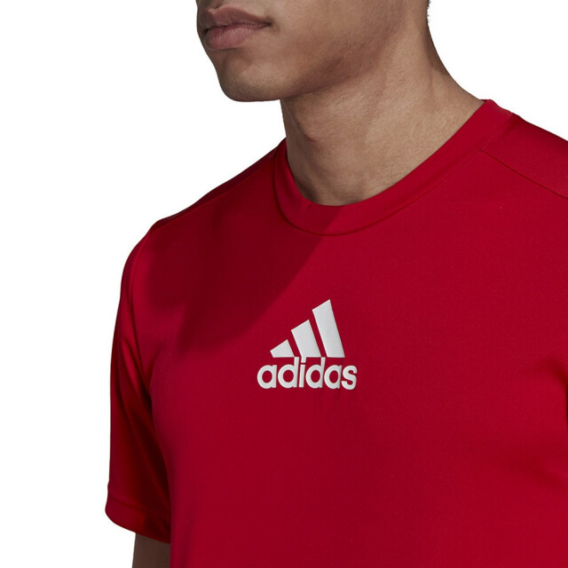 Adidas Heren designed to move 3 stripes primeblue sport t-shirt UTPP4928_red large