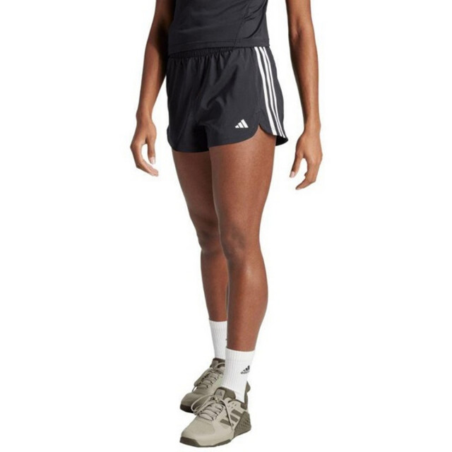Adidas Dames pacer geweven 3 streep shorts hoog rijp UTPP5037_black large