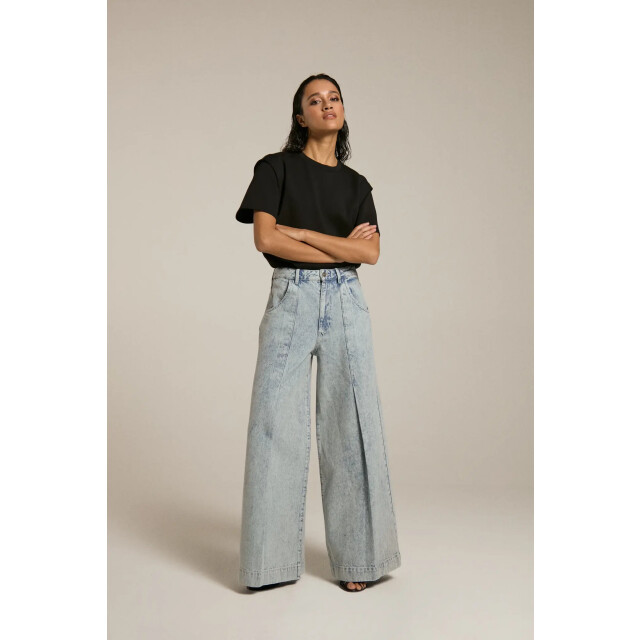 Homage to Denim H-cw25m52 wide leg jeans with pleat detail H-CW25M52 Wide Leg Jeans With Pleat Detail large