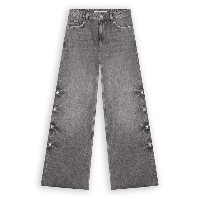Homage to Denim H-cw25m49 mid waist wide leg jeans with big studs H-CW25M49 Mid Waist Wide Leg Jeans With Big Studs large