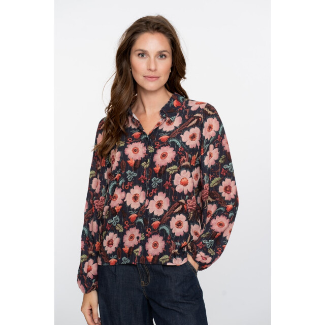 Geisha blouse print flowers 53610-20 625 blue/pink 06615.740.0024 large