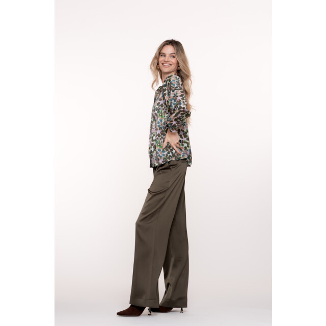 Geisha pants jacquard lurex 51684-20 530 green/black 06541.369.0118 large