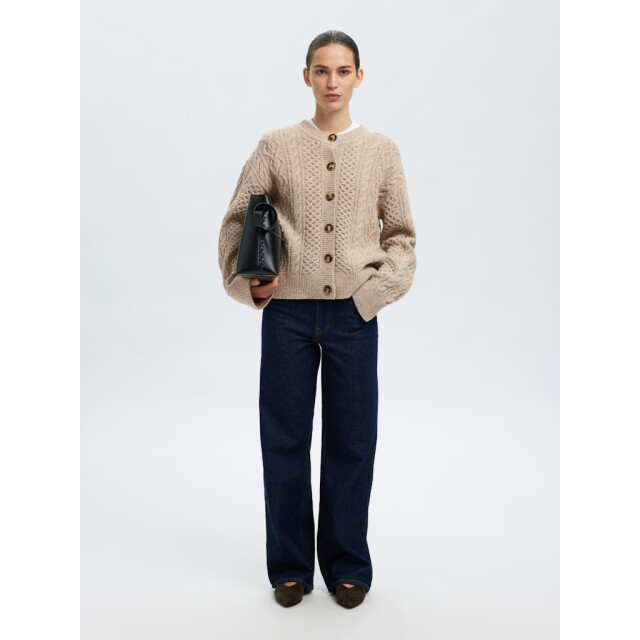 Selected Femme slfnelly ls knit o-neck cardigan 16098318 birch 06741.198.0064 large