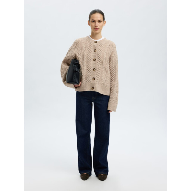 Selected Femme slfnelly ls knit o-neck cardigan 16098318 birch 06741.198.0064 large