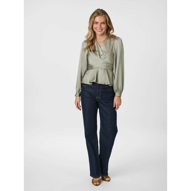 Neo Noir rista heavy sateen blouse 164803 627 smoke green 06615.369.0071 large