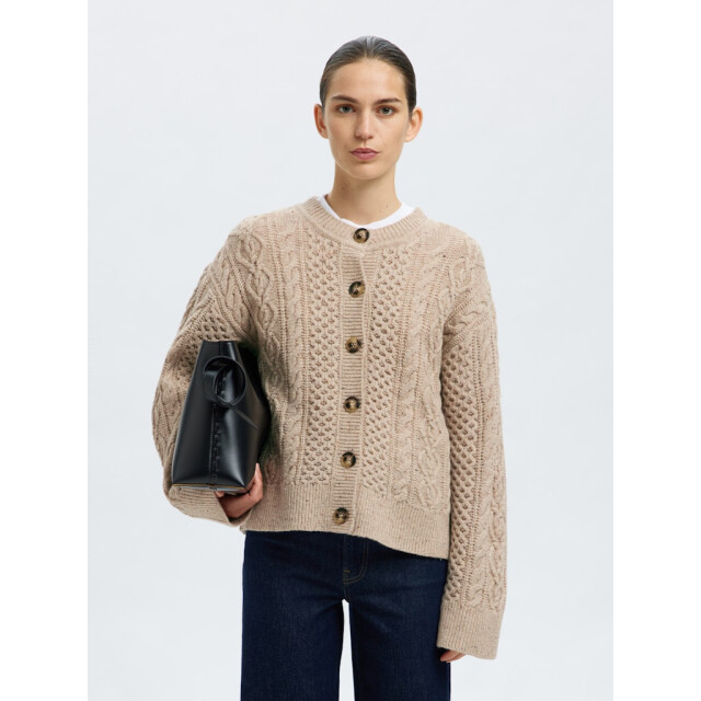 Selected Femme slfnelly ls knit o-neck cardigan 16098318 birch 06741.198.0064 large