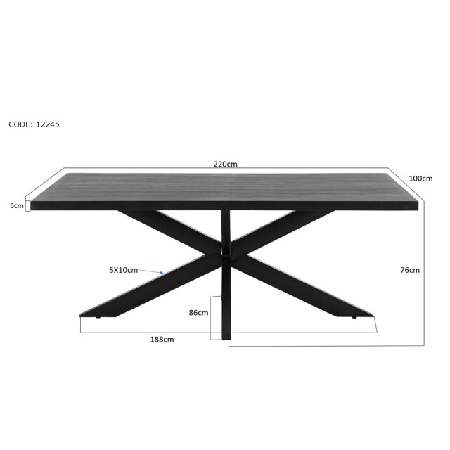 Livingfurn e eetkamertafel - mango hout 220 cm 2058986 large