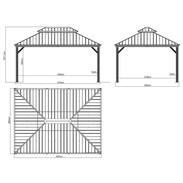 Sojag Paviljoen pergola messina 483x363 cm champagnekleurig 3241964 large