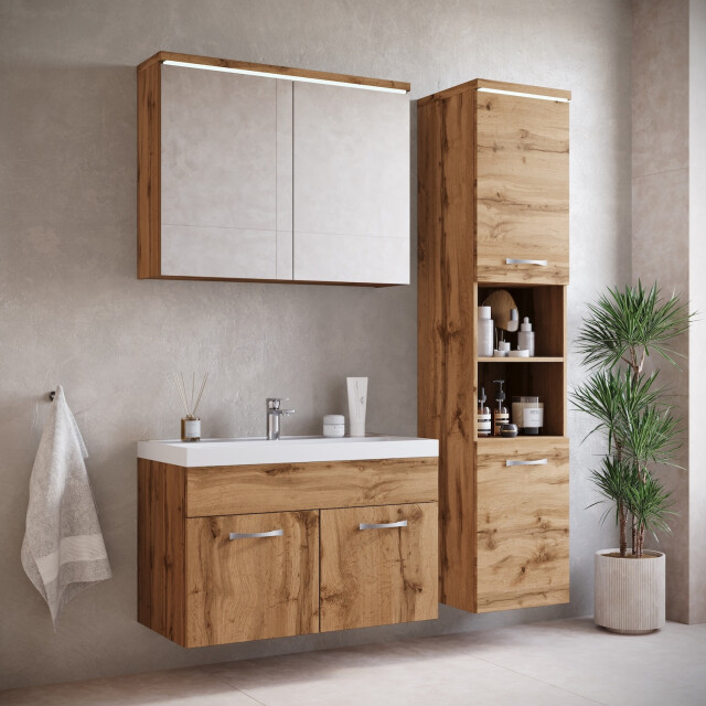 Badplaats Badkamermeubel set paso 01 80 x 40 cm - badmeubel met wastafel 3181375 large