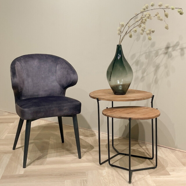 Livingfurn eetkamerstoel donna velvet - 2 stuks 2658035 large