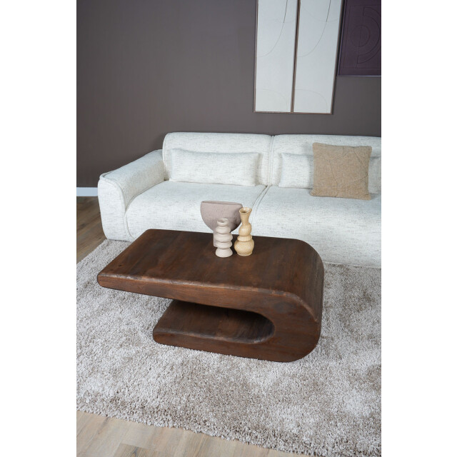 Home67 Salontafel maan espresso mangohout 110 x 60 cm 3032625 large