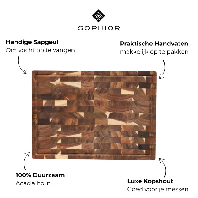 Sophior Snijplankenset van kops gezaagd acacia hout 3201968 large