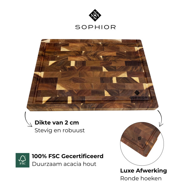 Sophior Snijplank van acacia hout kopshout 3201961 large